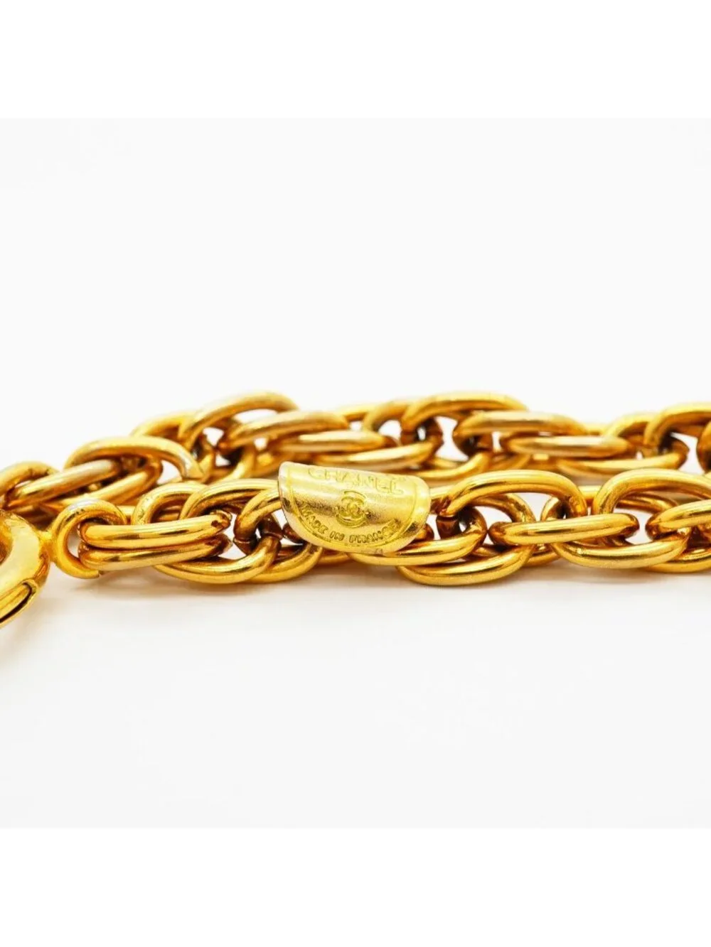 Chanel Necklace Vintage Logo Gold Plated